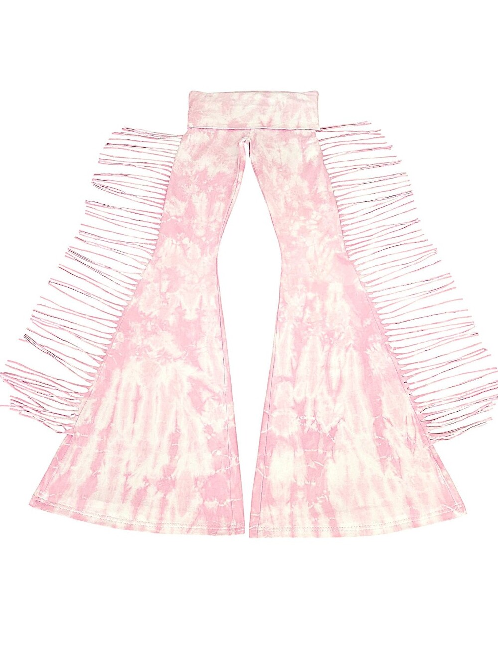 Hiphugger Fringe Bell Bottoms in BLUSH PINK TIE DYE - XS S M L XL NWT Festival